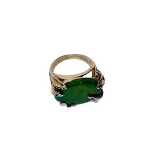 Vintage Jane Yikazbaa Popovich
Jade Ring Size 6.25 Gold Vermeil
Over Sterling 8g